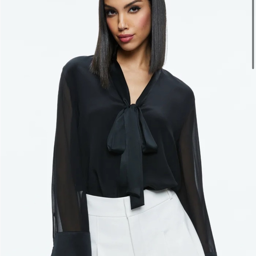 Slit Sleeve Black Women's Top
